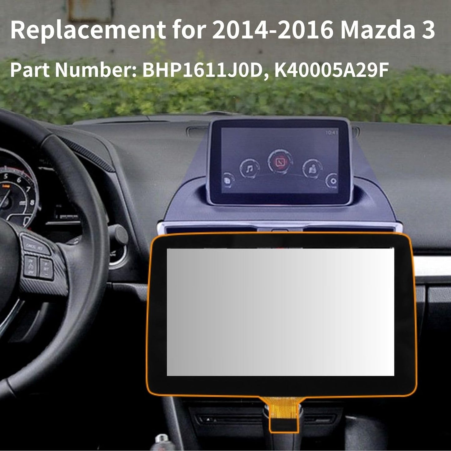 7" Touch Screen Digitizer Replacement for 2014 2015 2016 Mazda 3 2016 MX-5 CX-3